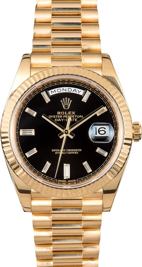 rolex day date ii black dial|rolex day date 40mm price.